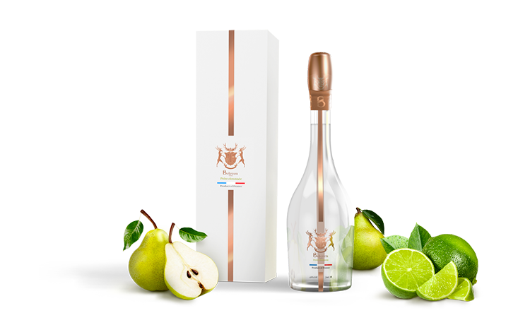 Bouteille Poire citronnée avec poires et citrons vert